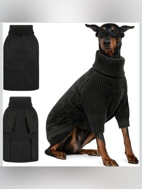 NWT Asenku Turtleneck Cable Knit Dog Sweater 2X K1